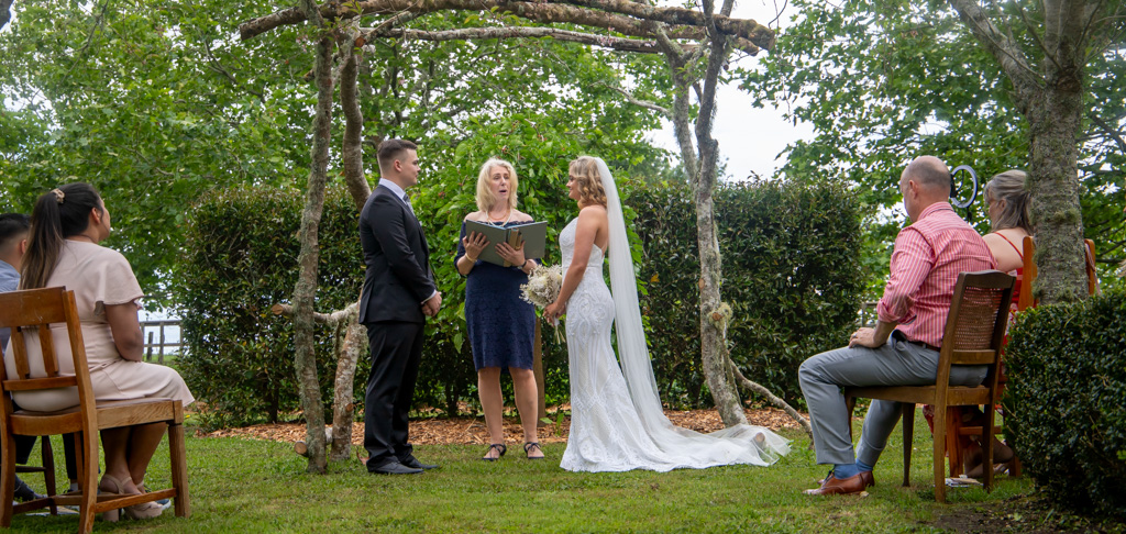 Auckland wedding photographer — intimate outdoor garden ceremony